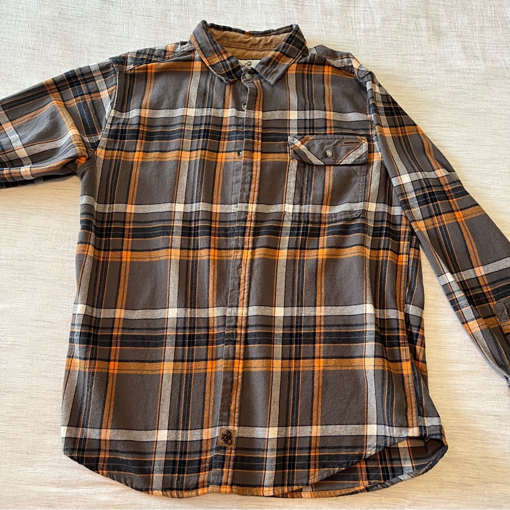 Men’s Legendary Whitetails Flannel L Orange and Gray